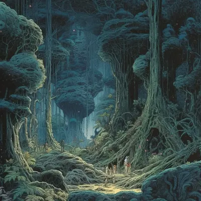 Discovering new landscapes part II Alien rainforests are kinda hard to explore - AI artwork, 30 Apr 2023
