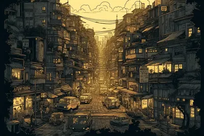 Exploration of the city continues. Muggily - AI artwork, 24 Apr 2023