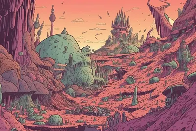 New worlds. New series. Evey now and then there will be post of some landscapes in different art styles. Todays is inspired by Dan Hipp - AI artwork, 23 Apr 2023