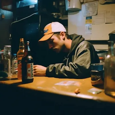 5AM in the bar. Part 2. shot by on - AI artwork, 15 Apr 2023