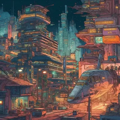 Wonder what the city would look like? I believe there won't be much difference as the cities now are built on the previous ones. We will adapt the technology, but it won't change the core of what humans are - AI artwork, 4 May 2023