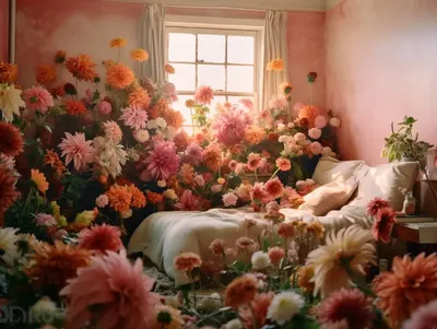 Saturdays flowers Set design made with - AI artwork, 13 May 2023