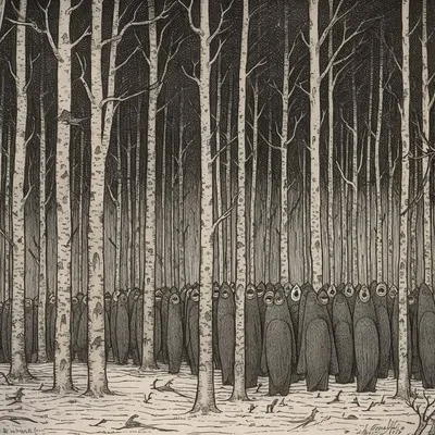 Ghosts of the Forest - AI artwork, 21 May 2023
