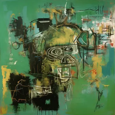 Another study. This time, I focused more on green and forest motives - AI artwork, 1 May 2023