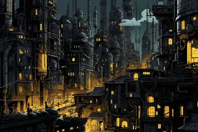 Exploration of the yellow city continues - AI artwork, 8 May 2023