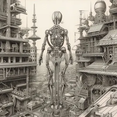 Would machines worship humans as their creators? - AI artwork, 25 Jul 2023