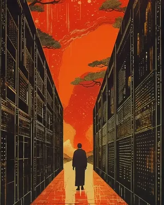 Supercomputer Japanese Style - AI artwork, 2 Jul 2023