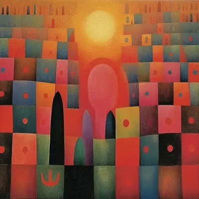 Nonfigurative art, also known as abstract art, is a style of art that does not attempt to represent an accurate depiction of visual reality. Instead, it uses shapes, colors, forms, and gestural marks to achieve its effect. The focus is often on expressing emotions, concepts, or perceptions. There are numerous prominent artists across various forms of art, eras, and styles. In the realm of nonfigurative or abstract art, a few key figures include: Wassily Kandinsky: Often credited as the pioneer of European abstract art. His work progressed from figurative painting to more abstract forms under the influence of music and spiritualism. Piet Mondrian: Known for his straight lines and primary colors, Mondrian's style, called 'De Stijl' or 'neoplasticism,' is one of the most recognized in abstract art. Jackson Pollock: Famous for his 'drip paintings,' Pollock is a prominent figure in the abstract expressionist movement. His works are characterized by large canvases splattered with paint, creating an energetic, chaotic effect. Mark Rothko: Known for his 'color field' paintings which consist of large areas of single colors, Rothko's works are deeply emotional and focus on color relationships. Kazimir Malevich: He created the 'Suprematist' movement, focusing on basic geometric shapes like circles and squares, and is known for works like 'Black Square.' - AI artwork, 2 Jul 2023