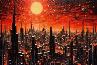 Dawn in the city. The sun hasn't yet pierced the darkness, and the fog wraps the buildings like a black veil. The scent of raw, sleepless concrete jungle fills the air. The overwhelming noise of the waking city becomes a heavy echo. This isn't a morning for the faint-hearted - AI artwork, 20 Jul 2023