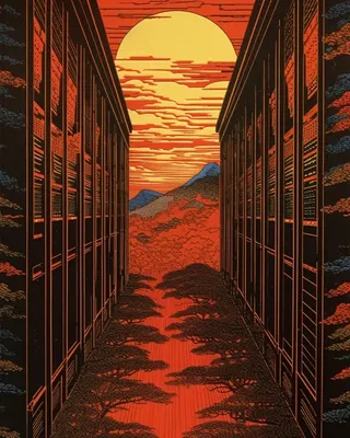 Supercomputer Japanese Style - AI artwork, 2 Jul 2023