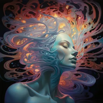 What if consciousness is the fundamental property of the universe? An enigma that brings life and understanding into existence. From this perspective, consciousness isn't merely a product of complex computation among brain neurons, but a primary aspect of every bit of matter, a universal field that permeates all levels of reality. From the tiniest subatomic particle to vast galactic superclusters, everything could be imbued with a subjective inner life, capable of experiencing its own existence. Is it possible that we're part of a 'conscious cosmos'? 2/11 - AI artwork, 7 Aug 2023