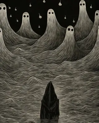 Ghosts of the sea - AI artwork, 25 Aug 2023
