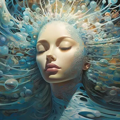 What if consciousness is the fundamental property of the universe? An enigma that brings life and understanding into existence. From this perspective, consciousness isn't merely a product of complex computation among brain neurons, but a primary aspect of every bit of matter, a universal field that permeates all levels of reality. From the tiniest subatomic particle to vast galactic superclusters, everything could be imbued with a subjective inner life, capable of experiencing its own existence. Is it possible that we're part of a 'conscious cosmos'? 2/11 - AI artwork, 7 Aug 2023