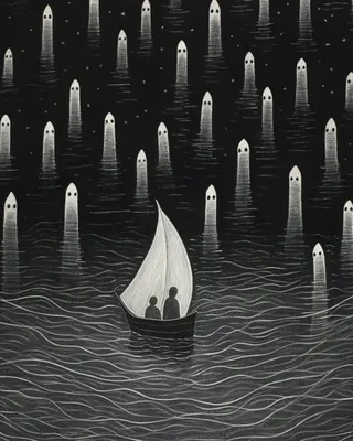 Ghosts of the sea - AI artwork, 25 Aug 2023