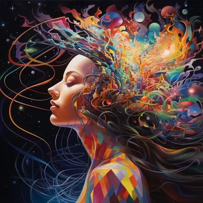 What if consciousness is the fundamental property of the universe? An enigma that brings life and understanding into existence. From this perspective, consciousness isn't merely a product of complex computation among brain neurons, but a primary aspect of every bit of matter, a universal field that permeates all levels of reality. From the tiniest subatomic particle to vast galactic superclusters, everything could be imbued with a subjective inner life, capable of experiencing its own existence. Is it possible that we're part of a 'conscious cosmos'? 2/11 - AI artwork, 7 Aug 2023