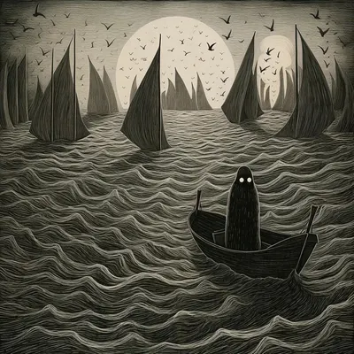Ghosts of the sea - AI artwork, 25 Sep 2023