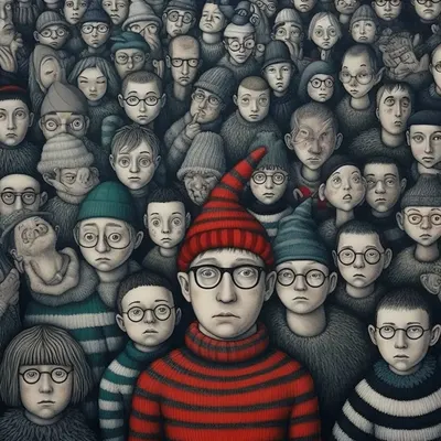 "Where's Wally?" books have a hauntingly captivating effect on kids. As they search for Wally amidst the eerie scenes, they develop a chilling sense of observation, uncanny problem-solving skills, and the patience to navigate through a spine-tingling quest. The ghostly thrill of discovery keeps them hooked, ensuring that they never truly escape the enigmatic world of Wally - AI artwork, 8 Sep 2023