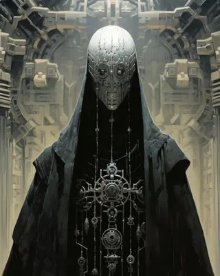 Cybernetic Monks. They found a way to permanently increase their DMT levels in pineal gland through the technology - AI artwork, 10 Sep 2023