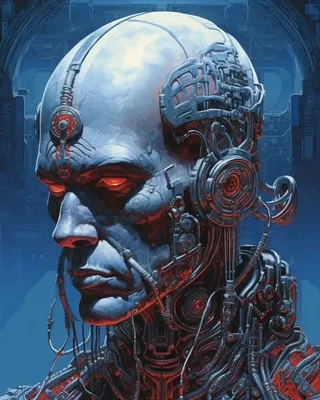 Cybernetic Monks. They found a way to permanently increase their DMT levels in pineal gland through the technology - AI artwork, 10 Sep 2023