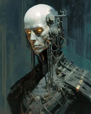 Cybernetic Monks. They found a way to permanently increase their DMT levels in pineal gland through the technology - AI artwork, 10 Sep 2023