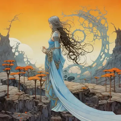 Lúthien . Thank you for the inspiration, @pamietnik_ksiazkowy2022 - AI artwork, 7 Sep 2023