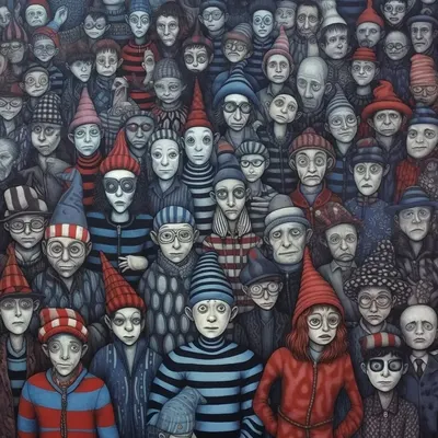 "Where's Wally?" books have a hauntingly captivating effect on kids. As they search for Wally amidst the eerie scenes, they develop a chilling sense of observation, uncanny problem-solving skills, and the patience to navigate through a spine-tingling quest. The ghostly thrill of discovery keeps them hooked, ensuring that they never truly escape the enigmatic world of Wally - AI artwork, 8 Sep 2023