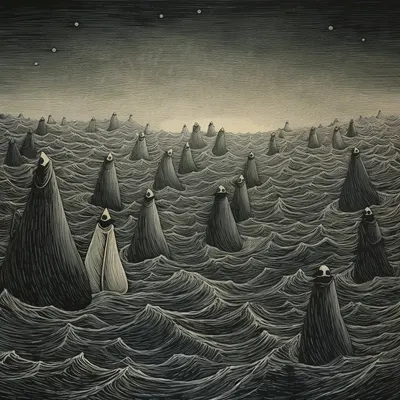 Ghosts of the sea - AI artwork, 25 Sep 2023