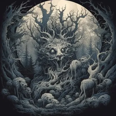 Don't go to the forest - AI artwork, 7 Oct 2023