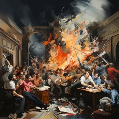 When the fire starts to burn - AI artwork, 29 Oct 2023