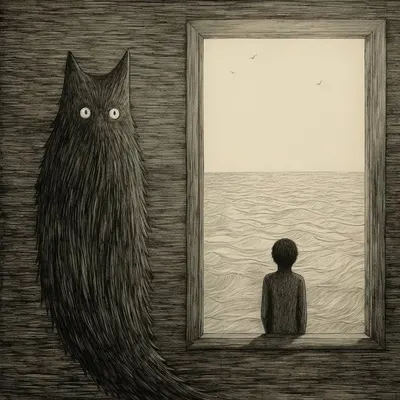 The silly catman and his friend - AI artwork, 11 Oct 2023