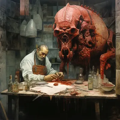 They came and stayed. Meat is Meat - AI artwork, 31 Oct 2023