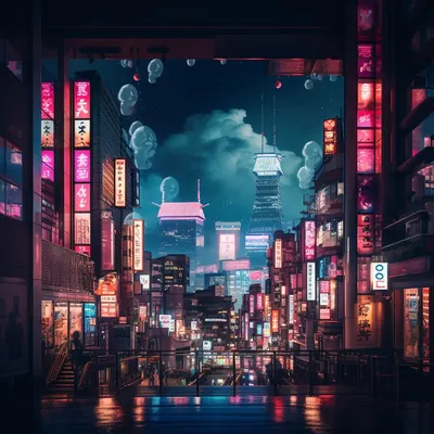Neon City - AI artwork, 14 Oct 2023