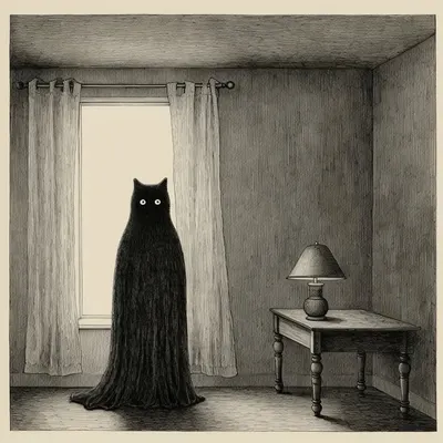 The silly catman and his friend - AI artwork, 11 Oct 2023