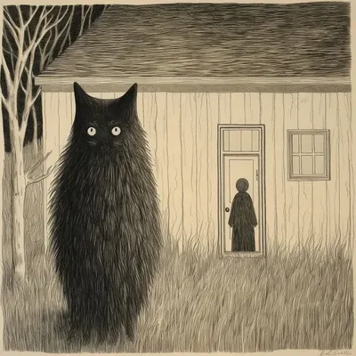 The silly catman and his friend - AI artwork, 11 Oct 2023