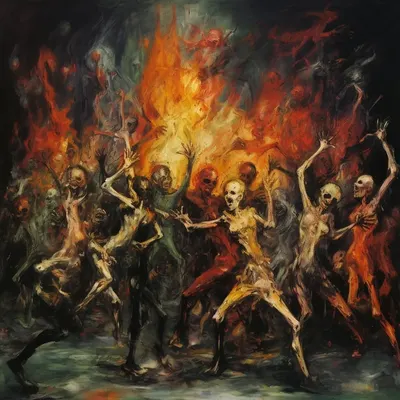 dance macabre . The Dance Macabre, also known as the Dance of Death, was a medieval allegory that portrayed death as a universal equalizer, showcasing people from all walks of life dancing with a skeletal figure, symbolizing death. It was a reminder of the inevitability of death and the idea that it comes for everyone, regardless of social status or wealth. This theme was often depicted in various art forms, including paintings, literature, and music - AI artwork, 20 Nov 2023