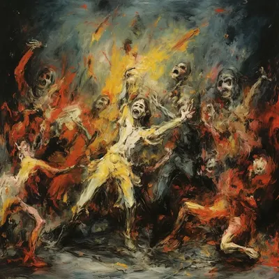 dance macabre . The Dance Macabre, also known as the Dance of Death, was a medieval allegory that portrayed death as a universal equalizer, showcasing people from all walks of life dancing with a skeletal figure, symbolizing death. It was a reminder of the inevitability of death and the idea that it comes for everyone, regardless of social status or wealth. This theme was often depicted in various art forms, including paintings, literature, and music - AI artwork, 20 Nov 2023