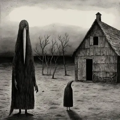 Ghosts of polish village In the shadowed corners of Poland's history lies the chilling legend of the Polish Eagle Ghost—a spectral embodiment of the nation's anguish and torment. Amidst the partitions that fractured the land, a haunting apparition emerged—a ghostly eagle, its form a twisted reflection of the nation's agony. Legends whispered of its eerie cries echoing across battlefields, foretelling imminent tragedy. Rumors spoke of cursed souls bound to the phantom, condemned to relive the nation's darkest chapters. Historians intertwined documented horrors with sightings of this spectral eagle, blurring the lines between fact and folklore. The Polish Eagle Ghost, a symbol of enduring resilience and the haunting legacy of a nation scarred by invasions, remains an enigmatic presence in Poland's tumultuous history—a specter of unspoken horrors that echo through the ages - AI artwork, 19 Nov 2023