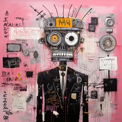 Exploring a new intersection in art: where the gritty essence of street art meets the unconventional charm of pink. As an exploration of contrasts and meanings. In art, skulls often symbolize mortality and introspection. Recasting them in shades of pink disrupts this traditional symbolism, inviting viewers to reconsider their preconceptions. It's a visual experiment in how color can alter perception and meaning. This artwork represents a broader conversation in contemporary art - the interplay between the enduring and the fleeting, the intense and the delicate. It's about finding balance and harmony in dichotomies, and how this tension can lead to new understandings - AI artwork, 29 Nov 2023