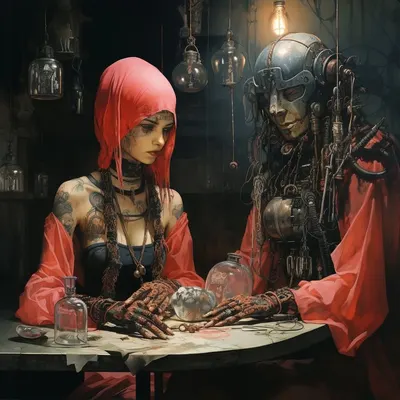Fortune Tellers Clairvoyance through the technology - AI artwork, 7 Nov 2023