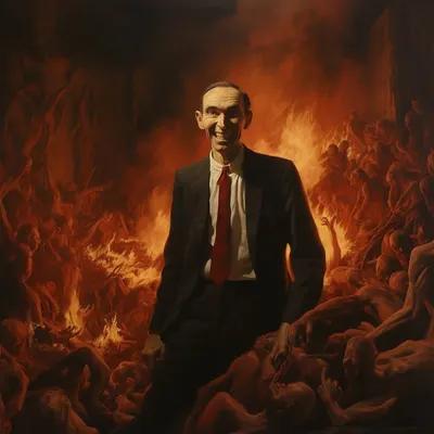 Keynes and his central banks should experience the hell they've funded for us - AI artwork, 4 Dec 2023