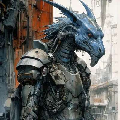 Imagine a fusion of ancient mystique and cutting-edge technology. Cybernetic Dragons are the majestic creatures of legend, upgraded with futuristic enhancements. These magnificent beings boast metallic scales, integrated circuitry, and neon-lit wings that shimmer in the night sky. Harnessing the power of AI and cybernetics, these dragons possess unparalleled intelligence and abilities. From breathing digital flames to soaring through the virtual realm, they represent the ultimate blend of fantasy and innovation. Join us on this journey into a realm where mythology meets technology, and let your imagination take flight with the Cybernetic Dragons! - AI artwork, 1 Dec 2023