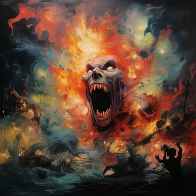 Exploring the intricate blend of dark, swirling emotions and vibrant bursts of color in art. There's an undeniable intensity in this juxtaposition—where darkness meets hope, creating a powerful visual narrative - AI artwork, 6 Dec 2023