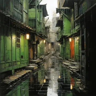 Keep the streets empty. He woke up - AI artwork, 11 Dec 2023