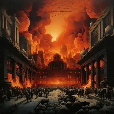 Keynes and his central banks should experience the hell they've funded for us - AI artwork, 4 Dec 2023