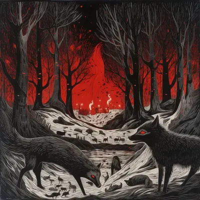 In the heart of the mystical forest, madness intertwines with darkness, birthing a twisted symphony of shadows and secrets. Dare to wander into the depths of this enigmatic realm where whispers linger and mysteries beckon - AI artwork, 14 Dec 2023