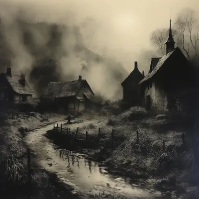 Polish village is the place that made me. 1993 - 2011 - AI artwork, 12 Dec 2023