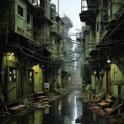 Keep the streets empty. He woke up - AI artwork, 11 Dec 2023