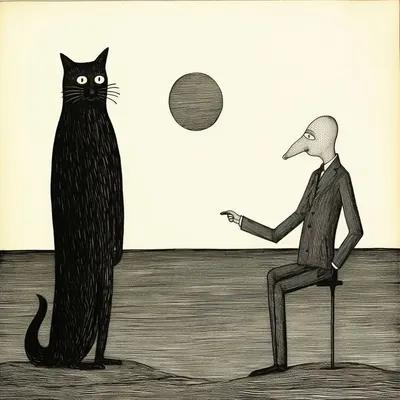 Silly catman and his friends - AI artwork, 2 Dec 2023