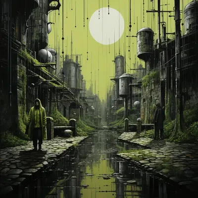 Keep the streets empty. He woke up - AI artwork, 11 Dec 2023