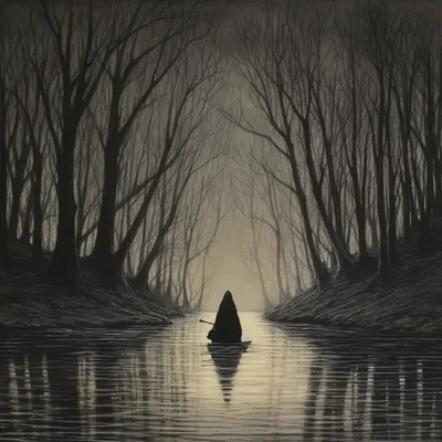 Captivated by the ethereal beauty of the river This serene spot holds a mystique that enchants every visitor. Nature's poetry flows here, echoing tales of the past. Mesmerized by its whispers - AI artwork, 18 Dec 2023